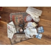 Image 1 : Assorted Antique Linens Tapestries w/ Petite Point Floral Embroidered Art
