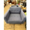 2 blue living room chairs one with slight wear and one brand new L31"32w 29h