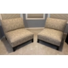 Image 1 : Upholstered Slipper Chairs with Patterned Fabric