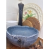 Image 2 : Luxury Kitchen Set - Salad Essentials Reptile Skin Pottery Bowl Burl Utensils Wood Salad Bowl & more
