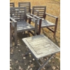 Image 1 : Four Wooden Fire Pit Chairs w/ Small Wood Table
