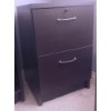 Image 3 : Dark Wood Storage Unit with Glass Cabinets, Open Shelving, and Lockable Filing Cabinet