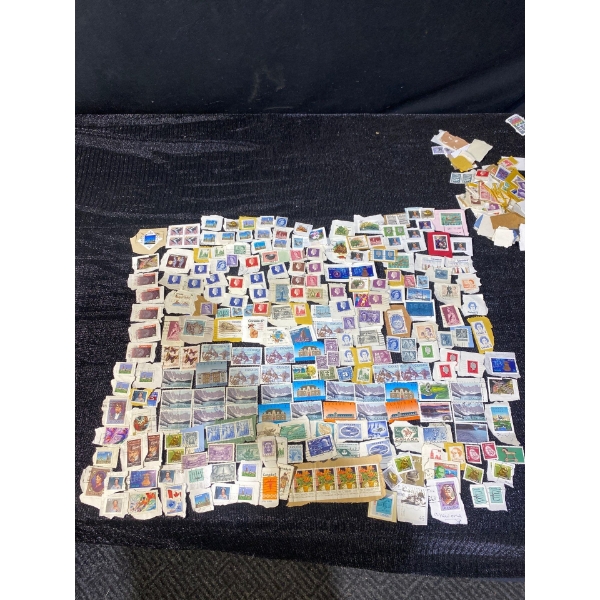 Vintage Box and Tin Filled with Canadian Vintage Stamps