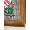 Image 3 : Mexican Folk Art Painting of Creatures on Bark, No Signature, Solid Wood Frame - 22x31
