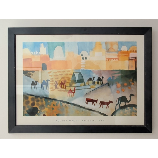 Framed Art Print Of August Macke's 1914 Watercolor Painting - Kairouan I