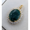 Image 1 : 9.60 ct Certified Sterling Silver Emerald Gemstone Pendant 4.9 Grams ($6,160 Appraisal)