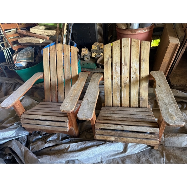 2 Wooden Adirondack Chairs