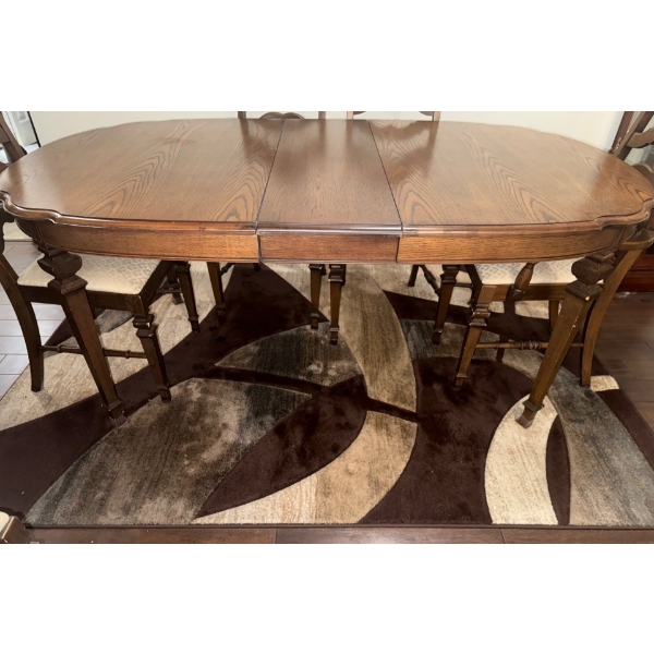 9 Piece Chocolate Oak Louis XVI Revival Dining Set 71x29x39  