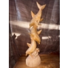 Hand Carved Sandlewood Dolphin Trio 39T
