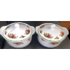 Image 2 : Rare Old Country Roses Crocks w/ Decorative Art Stemware & Art In Gold Gilt Frame 