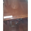 Image 2 : Folding Wood End Table w Drawer 35 w (sides open) x 18 h & Ceramic Lamp 26 h