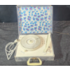 Image 1 : Electrohome Model 505 Portable Record Player with Blue Floral Lid Design- Tested!