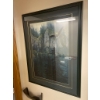 Image 1 : Framed Woodland Scene with Bald Eagle Print in Green and Gold-Accented Frame