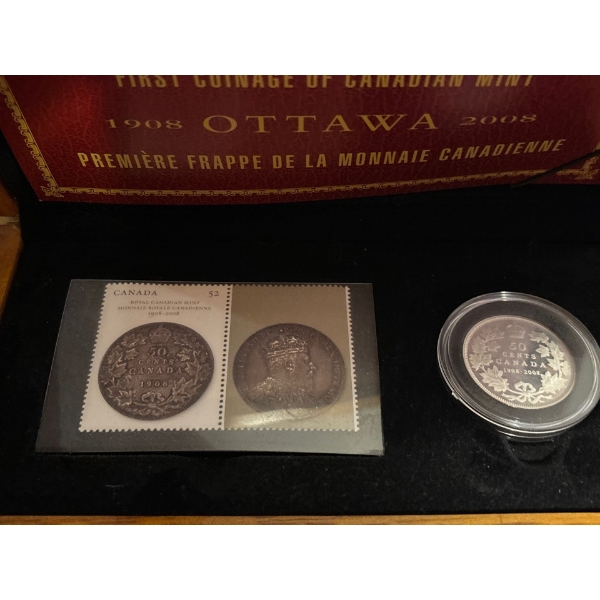 2008 50c Royal Canadian Mint - Sterling Silver Coin and Stamp Set
