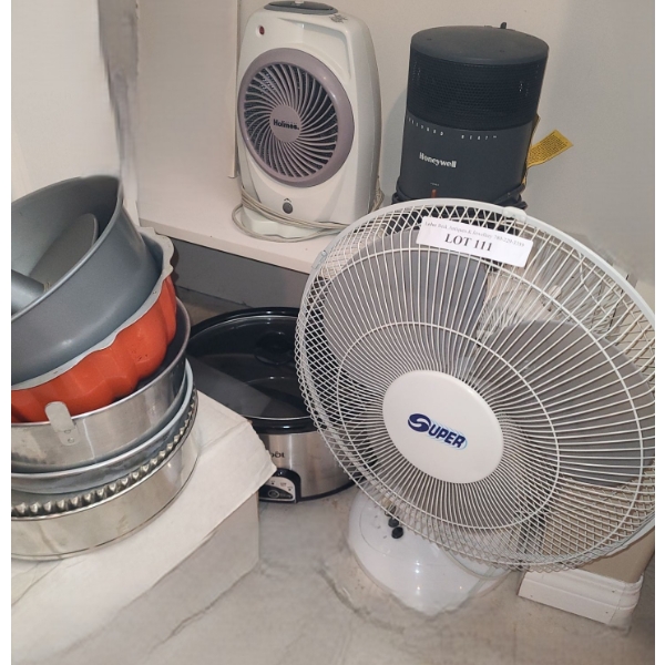 Super Table Fan, Crockpot, Holmes & Honeywell Heaters & Pans