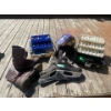 Image 1 : 2 Tackle Boxes with Lures, RedWing Boots Size 12 Like New, Wayne Gretzky Skates Size 10, Motor Bike 