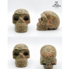 Image 3 : Hand-Carved Unakite Crystal Skull 3 IN T