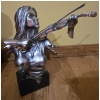 Image 2 : Decorative Silver Colored Figures - Mom, Violin Player, Elephants 