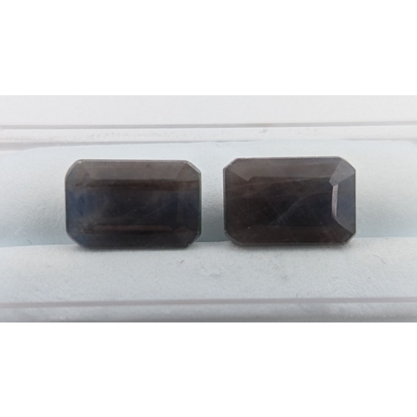 9.51 ct Certified Midnight Sapphire Gemstone Pair Octagon Cut ($8,750 Appraisal)