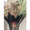 Image 3 : Art Glass Flower Vase with Floral Arrangement and Assorted Decorative Mugs
