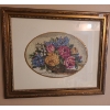 Image 2 : Framed Needlepoint of Flowers: 18 X 15 and 12 X 12