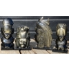 Image 1 : Hand Carved Black Obsidian Aztec Statues- Mexican Made