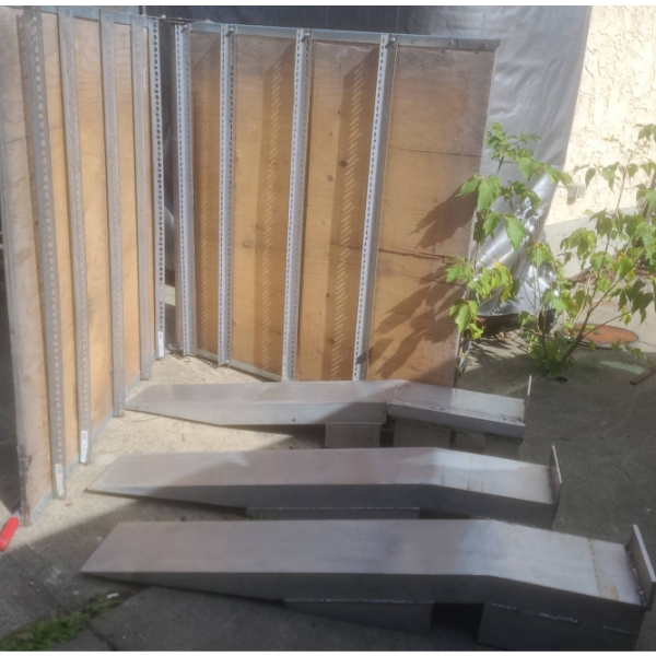 3 Steel Ramps and 1 Foldable Wood and Metal Ramp