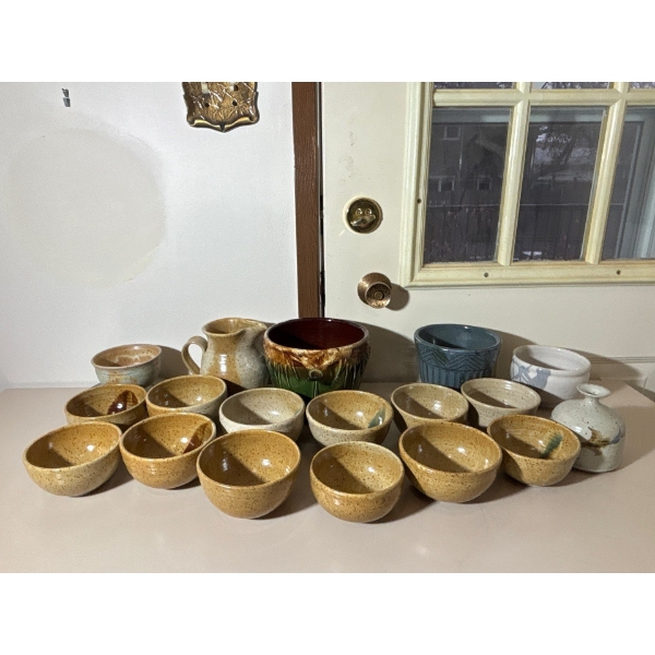 Collection Of Pottery: Roseville Flower Pot & More