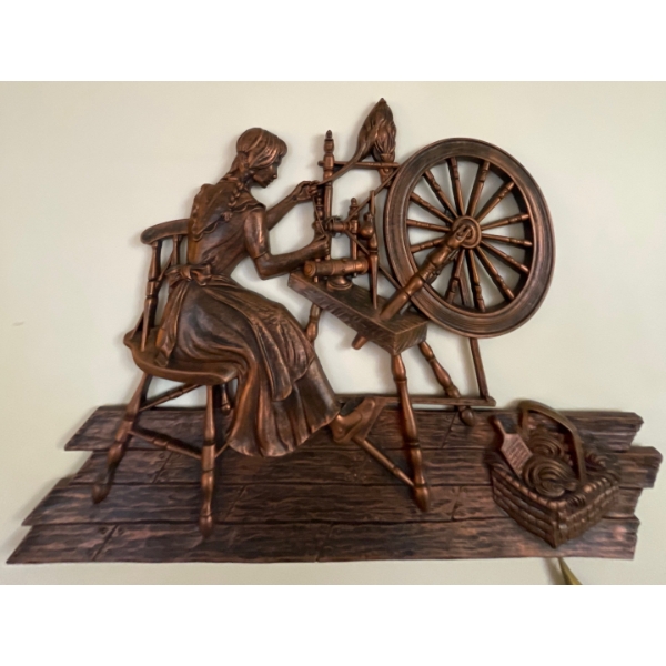 Decorative Metal Art 26x20 Copper Homesteader w/ Brass Seagulls