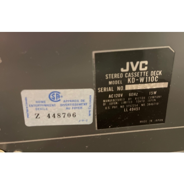 JVC KD-W110 Stereo Double Cassette Deck