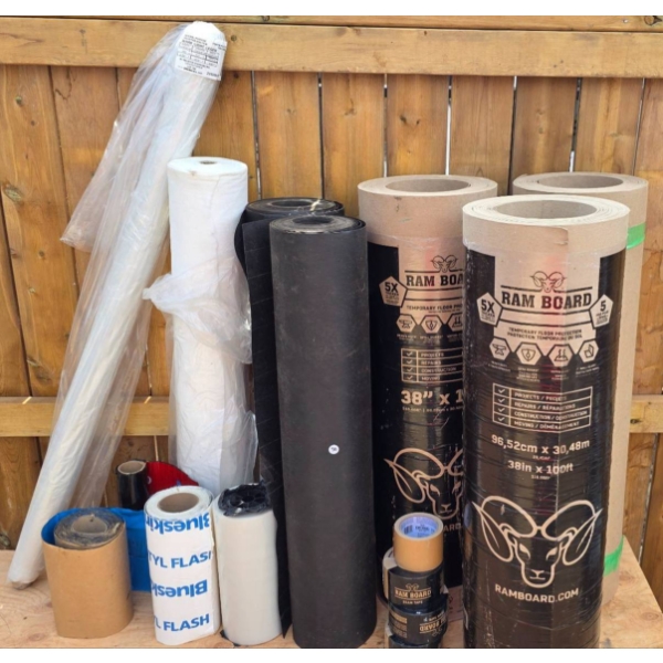 Ram Board Flooring Protection Rolls and Tape with Miscellaneous Accessories