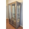 Modern Farmhouse Hutch w/ 2 Drawers 3 Glass Shelves & Brushed Nickel Accents 44x20x80