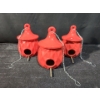 Image 1 : Unique Ceramic Hanging Bird Houses in Candy Apple Red