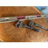 Image 2 :  Antique Stanley level and two antique pipe wrenches
