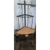 Image 1 : Corner Shelving Unit Metal w/ Wood Shelf (Shelf Not Screwed in Place as Shown) 27 W, 17 D, 67 T