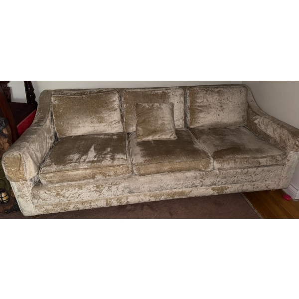 Retro Crushed Velvet 3 Seat Sofa 80x32x30
