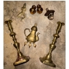 Image 1 : Vintage Brass Collectibles - Candlesticks 11"Tall Coca Cola Bottle Opener S+P Shaker