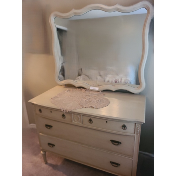Dresser with Attached Mirror 44 w 69 h