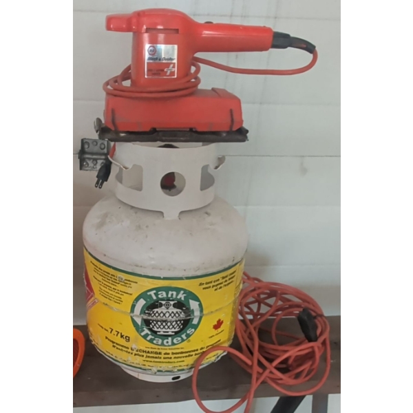 Garage Must Haves - Flood Fan Heavy Duty Sander Propane Tank & Ext Cord 