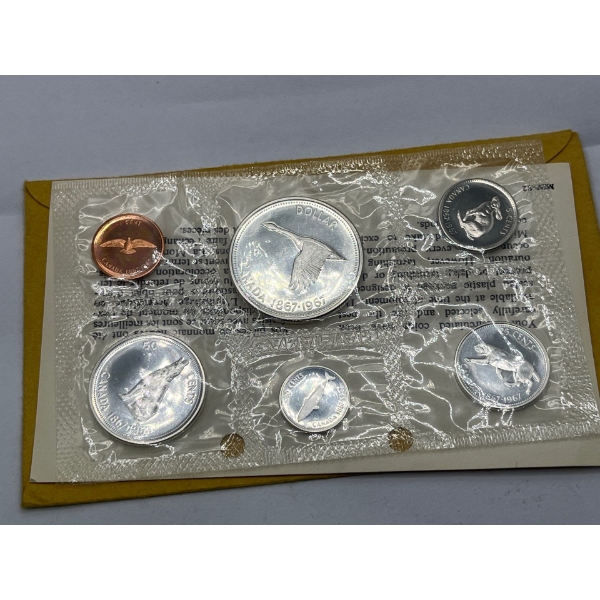 1967 Canadian Uncirculated Coin Set 43g 80% Silver