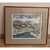 Image 1 : Fiv Lemke Watercolor Winter Landscape Art 17x12