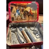 Image 2 :  Old tin container, Ryley variety toffee made in England with large assortment of bottle openers. 