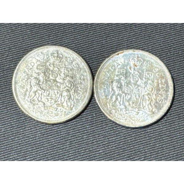 1961 & 62 Canadian Silver Half Dollars