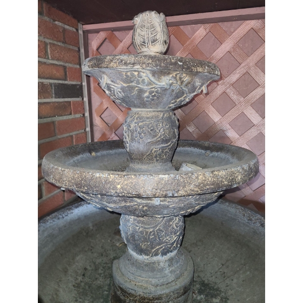 Concrete Outdoor Fountain 34 " Diameter Largest Basin, 48 T 