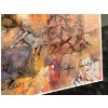 Image 4 :  two pieces of art titled "Primaries and Gold I" created by Marianne Vandubley. Professionally frame
