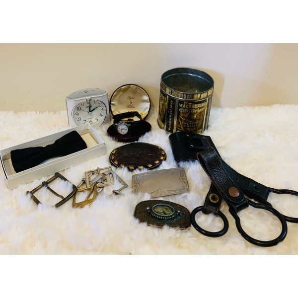 Eclectic Collection of Vintage Belt Buckles Accessories and Decor Items