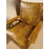 Image 1 : Vinyl Horse Design Chair  w/ Wooden Wheel Detail 33 w, 31 d, 31 h 