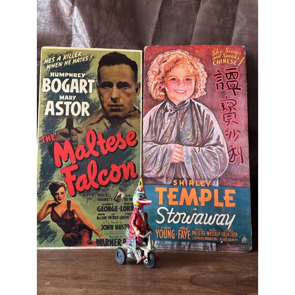 Shirley Temple & The Maltese Falcon 23T w/ Winding Circus Duck 