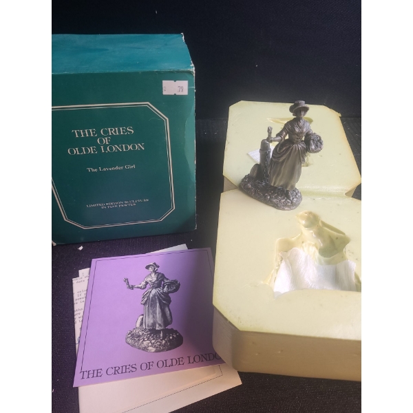 Cries of Olde London Pewter Figurine, Franklin Mint: The Lavender Girl