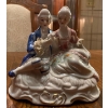 Image 2 : Antique Porcelain Watteau Lovers Figurine - Courting Couple 5" Tall